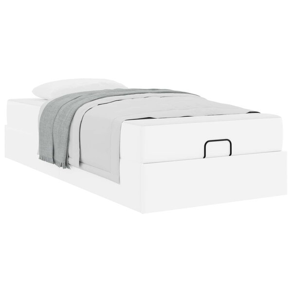 vidaXL Cadre de lit avec matelas avec matelas 2 Pièces Blanc PVC