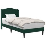 vidaXL Cadre de lit avec tête de lit Vert foncé 100 x 200 cm Velours