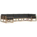 vidaXL Ensemble de canapés d'extérieur 7 pc Blanc et anthracite