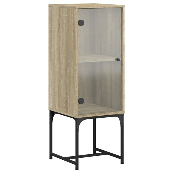 vidaXL Armoire latérale avec porte en verre chêne sonoma 35x37x100 cm