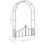 vidaXL Voûte de jardin avec portail Noir 138x40x238 cm Fer