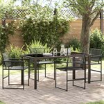 vidaXL Ensemble de salle à manger pour jardin 5 Pièces Noir Poly rotin