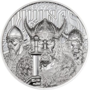 Pièce de monnaie en Argent 5 Dollars g 31.1 (1 oz) Millésime 2026 Legends SAVAGE VIKINGS