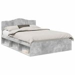 vidaXL Cadre de lit Béton 160 x 200 cm Bois de pin massif