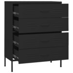 vidaXL Commode Noir 80x35x101 5 cm Acier