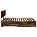 vidaXL Cadre de lit Chêne fumé 200 x 200 cm Bois d'ingénierie