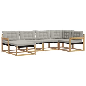 vidaXL Ensemble de canapés d'extérieur 6 pc Blanc et gris clair