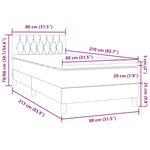 vidaXL Sommier à lattes de lit et matelas gris foncé 80x210 cm velours