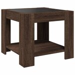 vidaXL Table basse avec LED chêne marron 53x53x45 cm bois d'ingénierie