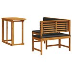 vidaXL Ensemble de banc de jardin 2 Pièces Marron Bois d'acacia massif
