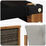 vidaXL Ensemble de canapés d'extérieur 3 pc Naturel et gris clair