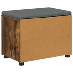 vidaXL Banc d'entrée avec coussin Uni Chêne fumé 60 x 38 x 46 cm