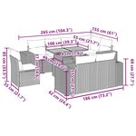 vidaXL Salon de jardin 9 Pièces avec coussins gris résine tressée