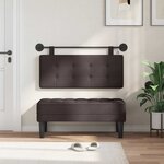 vidaXL Tête de lit suspendue Avec lumière LED Marron foncé Tissu