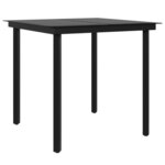 vidaXL Ensemble à manger de jardin coussins 5 Pièces Marron/noir