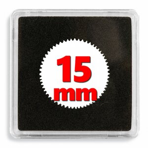 Capsules numismatiques carrées Quadrum 15mm. Paquet - 10 capsules