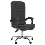 Fauteuil de massage inclinable de bureau informatique étude velours noir 02_0025423