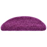 vidaXL Tapis d'escalier 30 pièces 65 x 21 x 4 cm Violet Demi-rond Grand