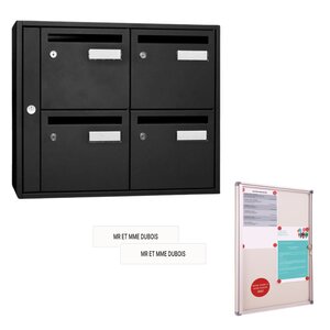 Offre Pack : Block B4 Tendance 380 Acier Noir + Tableau d'affichage A4 & Etiquettes