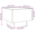 vidaXL Table d'appoint et LED chêne fumé 40x40x30 cm bois d'ingénierie