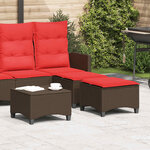 vidaXL Tabourets jardin coussins 2Pièces marron 55x55x36cm résine tressée