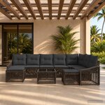 vidaXL Ensemble de canapé de jardin 10 pc Gris polyrotin