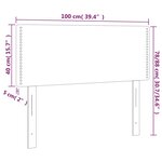 vidaXL Tête de lit Gris clair 100x5x78/88 cm Velours