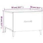 vidaXL Table basse avec pieds en métal Gris béton 50x50x40 cm