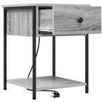 vidaXL Cabinet de chevet avec tiroir 2 Pièces Gris Sonoma 42 x 41 x 56 cm