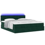 vidaXL Cadre de lit ottoman avec matelas vert foncé 200x200 cm velours