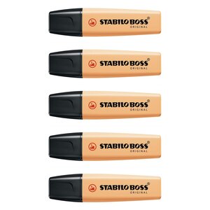 Surligneur BOSS ORIGINAL Pastel pointe Biseautée 2 - 5 mm Sorbet Abricot x 5 STABILO