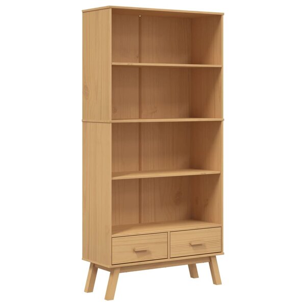 vidaXL Bibliothèque à 4 niveaux OLDEN marron bois de pin massif