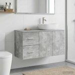 vidaXL Meuble de Salle de Bain In-between Gris béton 30 x 44 5 x 50 cm