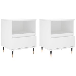 vidaXL Tables de chevet 2 Pièces blanc 40x35x50 cm bois d’ingénierie