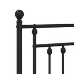 vidaXL Tête de lit de remplacement métal noir 107 cm