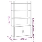 vidaXL Buffet haut Blanc 80x40x153 cm Bois d'ingénierie