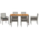 vidaXL Ensemble de salle à manger pour jardin 7 Pièces Gris Poly rotin