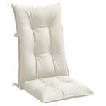 vidaXL Coussins de chaise à dossier haut lot de 4 crème mélangé tissu