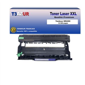 T3AZUR - Kit Tambour compatible avec Brother DR2200 pour Brother MFC-7360N  DCP-7055  HL-2130  MFC-7460DN  HL-2240  HL-2240D  HL-2250DN  FAX-2840  FAX-2940