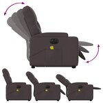 vidaXL Fauteuil inclinable de massage électrique Marron foncé Tissu