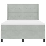 vidaXL Lit à Ressorts avec Matelas LED Gris clair 140 x 190 cm Velours