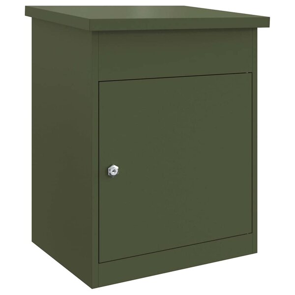 vidaXL Boîte de dépôt de colis Vert olive 44 x 35 x 59 cm Acier