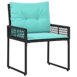 vidaXL Ensemble de meubles d'extérieur 5 Pièces Noir et turquoise