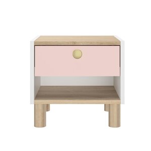 Chevet 1 tiroir 1 niche rose