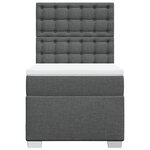 vidaXL Sommier à lattes de lit avec matelas Gris foncé 100x200cm Tissu