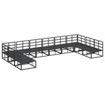 vidaXL Ensemble de canapé de jardin 10 Pièces Noir 423 x 211.5 x 71 cm