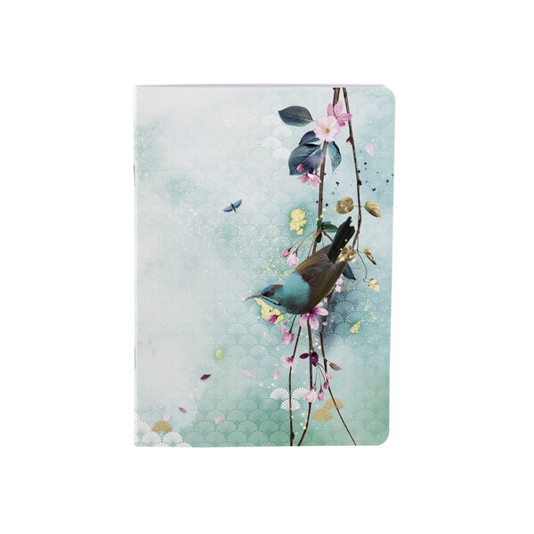 Cahier Piqué A5 - 196 pages Lignées - Chacha - Sakura Oiseau Modèle 2
