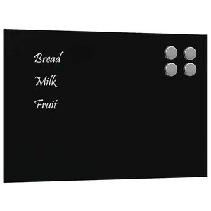 vidaXL Tableau noir magnétique mural Noir 40x30 cm Verre trempé