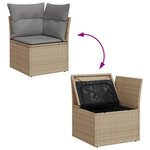 vidaXL Salon de jardin et coussins 12 Pièces mélange beige résine tressée