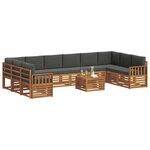 vidaXL Ensemble de canapés d'extérieur 11 Pièces Naturel et Anthracite